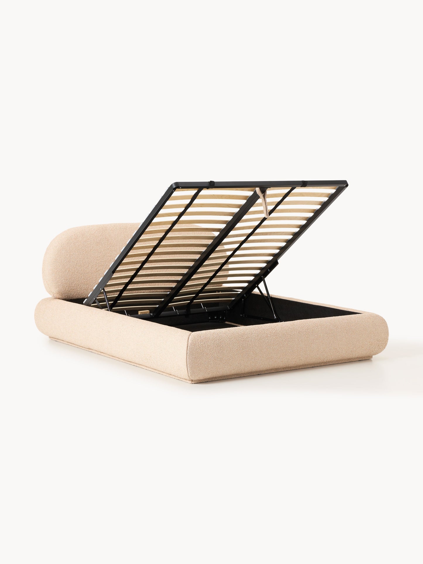 Alva Upholstered Storage Bed in Bouclé
