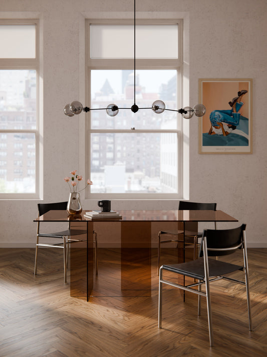 Anouke Dining Table in Glass, 180 x 90 cm