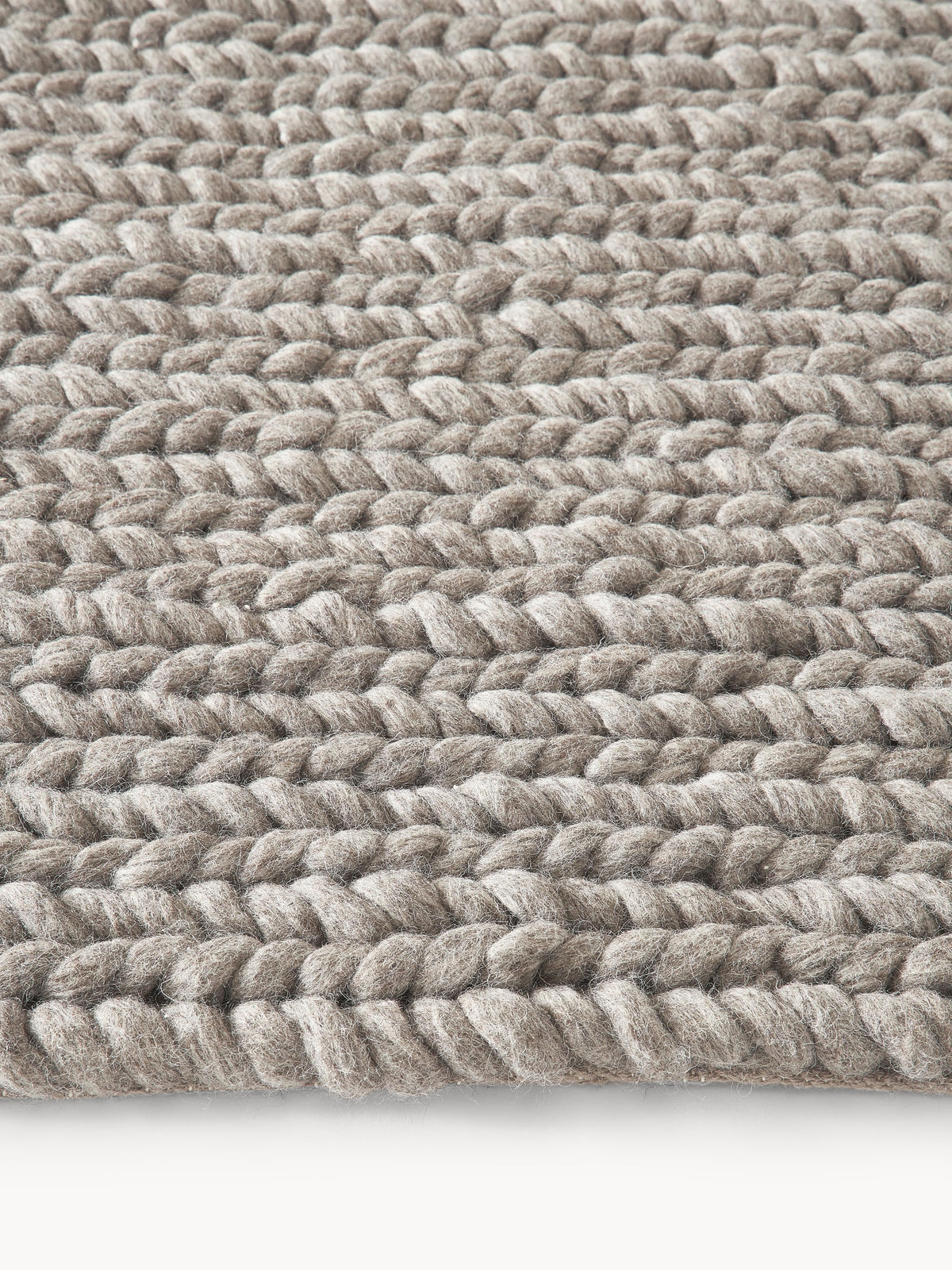 Brunella Handmade Wool Rug with Braided Texture