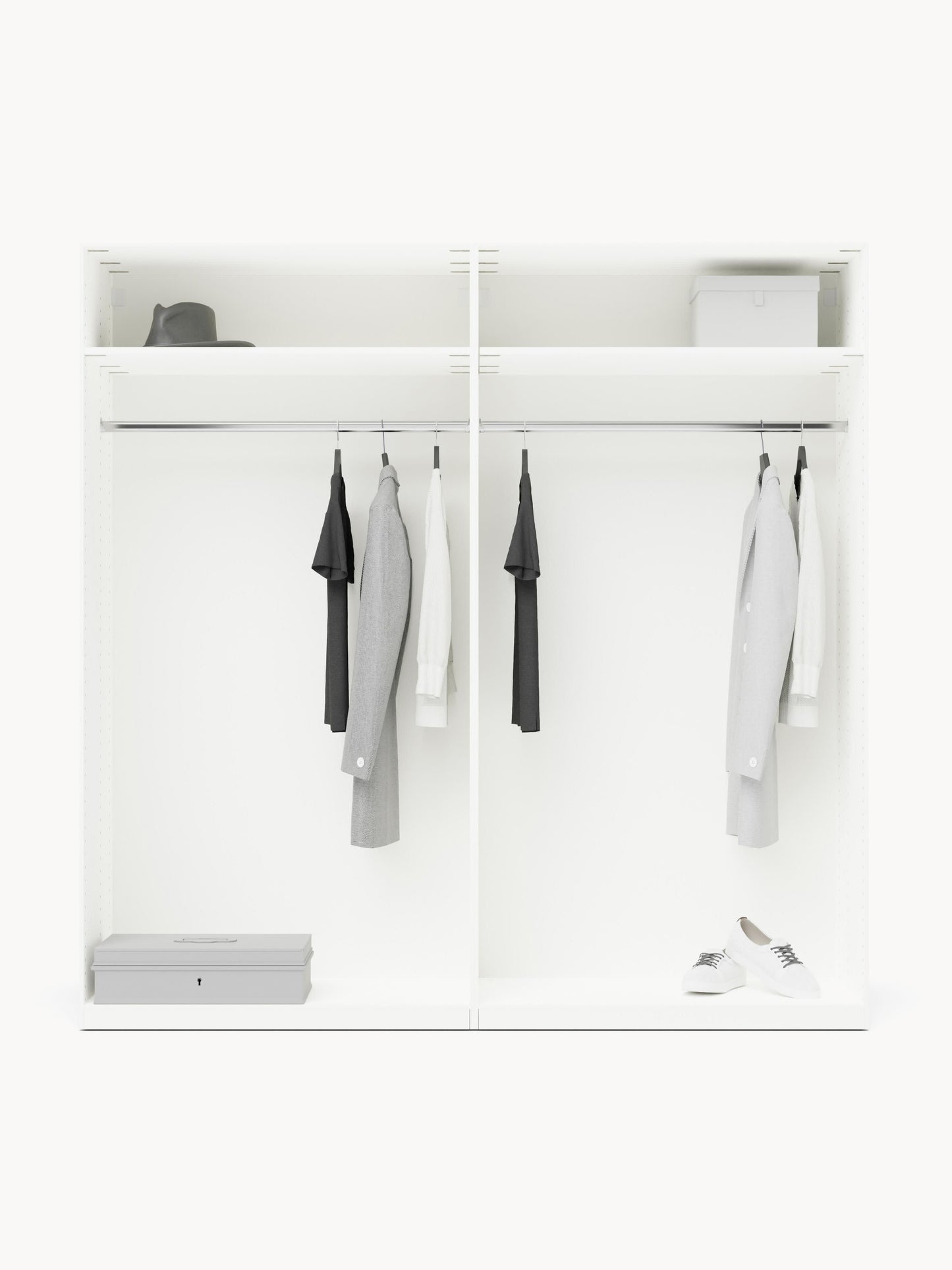 Charlotta Modular Hinged-Door Wardrobe, 200 cm Wide, in Various Sizes