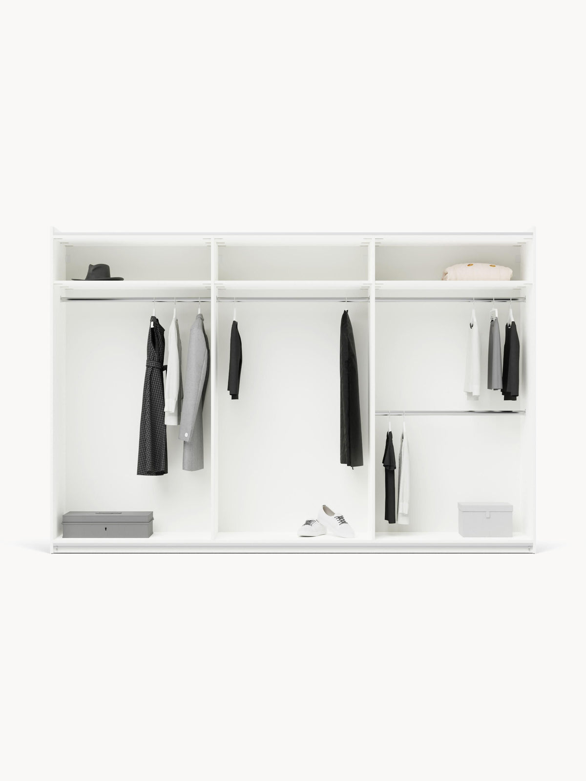 Charlotta Modular Sliding-Door Wardrobe, 300 cm Wide, in Various Sizes