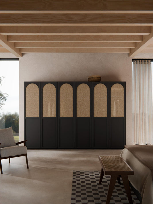 Jeanine Modular Hinged-Door Wardrobe, 300 cm Wide, in Various Sizes