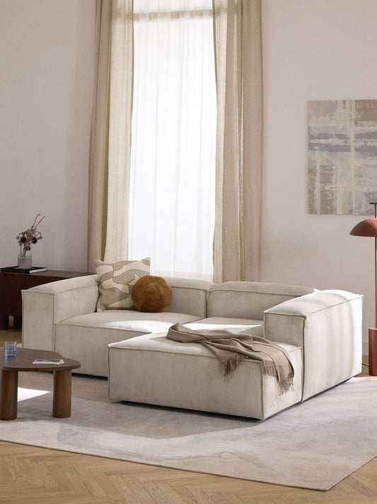 Lennox Modular Corduroy Corner Sofa (2-Seater)