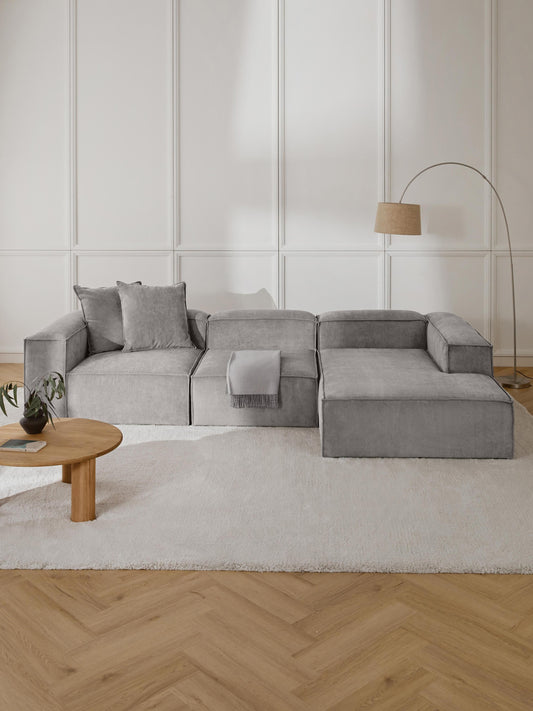 Lennox Modular Corduroy Corner Sofa (4-Seater)