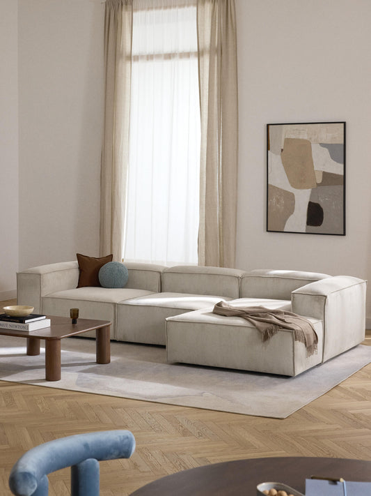 Lennox Modular Corduroy Corner Sofa (4-Seater)