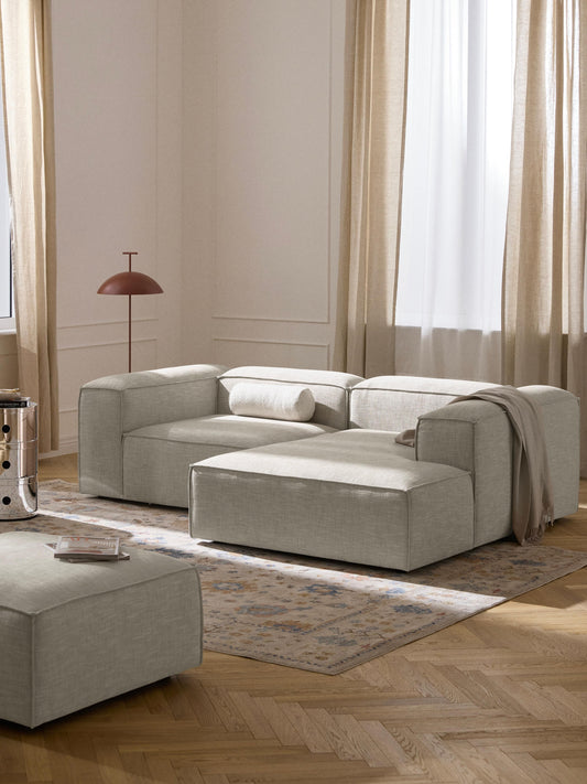 Lennox Modular Linen Blend Corner Sofa (2-Seater)
