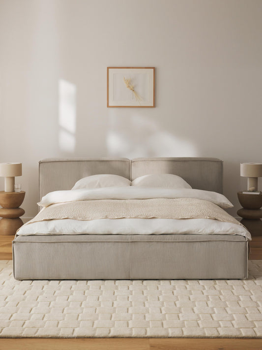 Lennox Upholstered Storage Bed in Corduroy