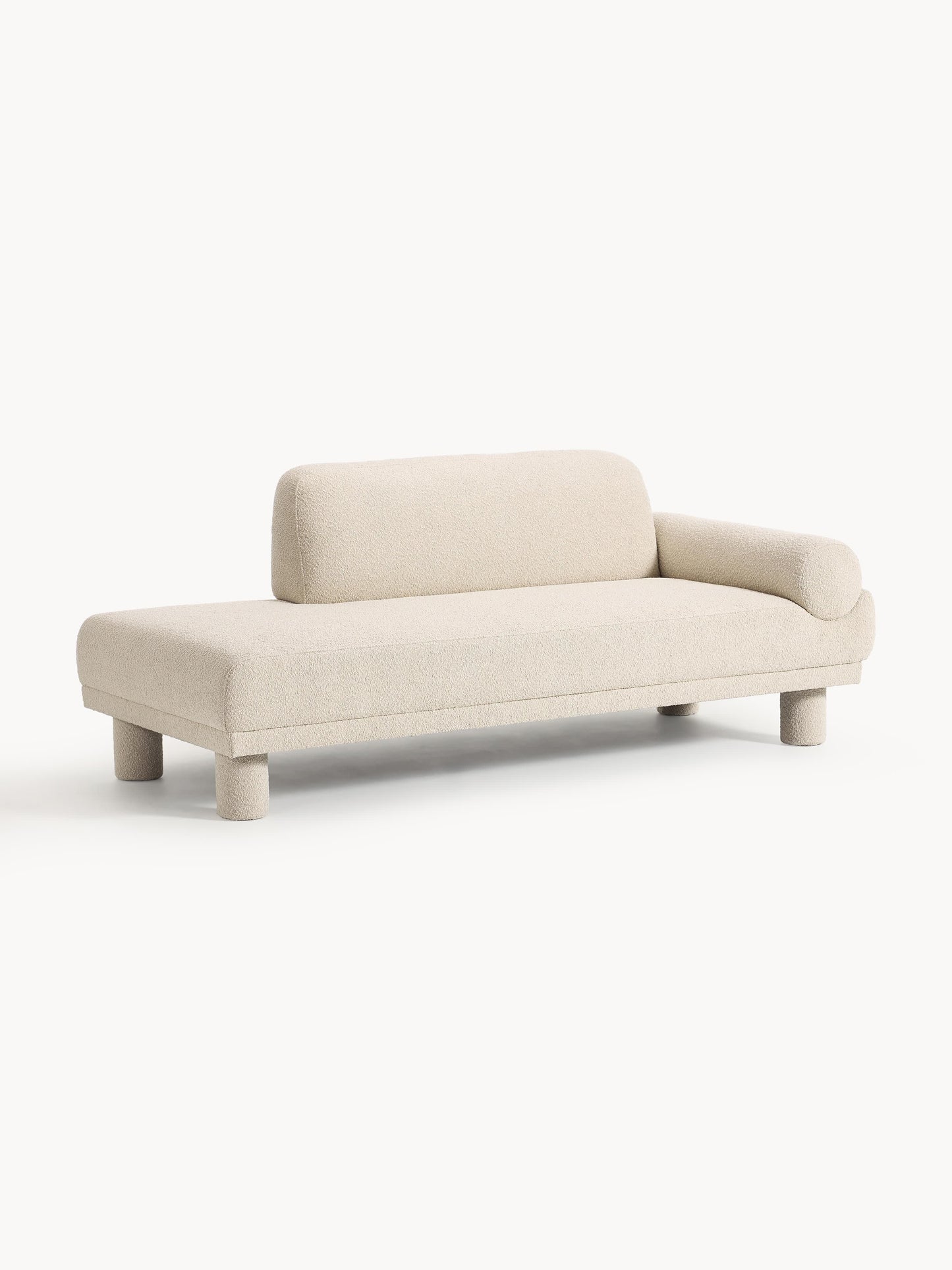 Lila Ottoman in Bouclé