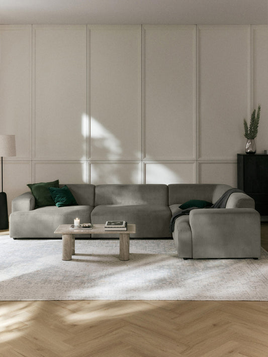 Melvie Large Corner Sofa in Corduroy (4-Seater)