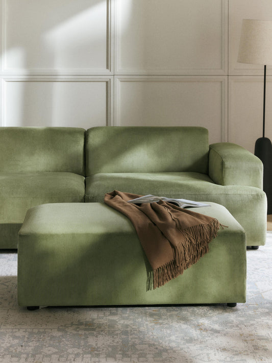 Melvie XL Corduroy Ottoman, W 116 x D 72 cm