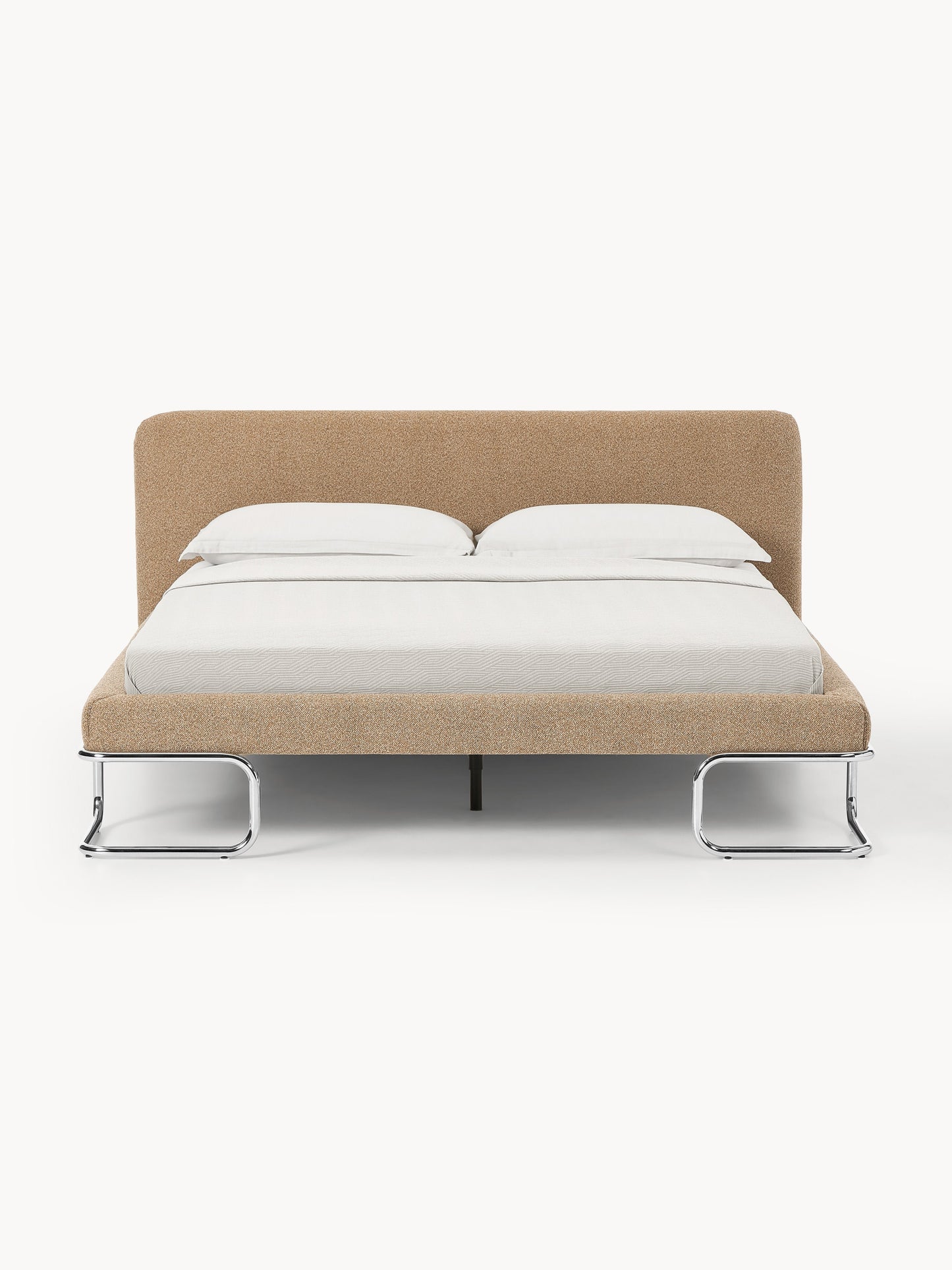 Olena Bouclé Upholstered Bed with Metal Legs