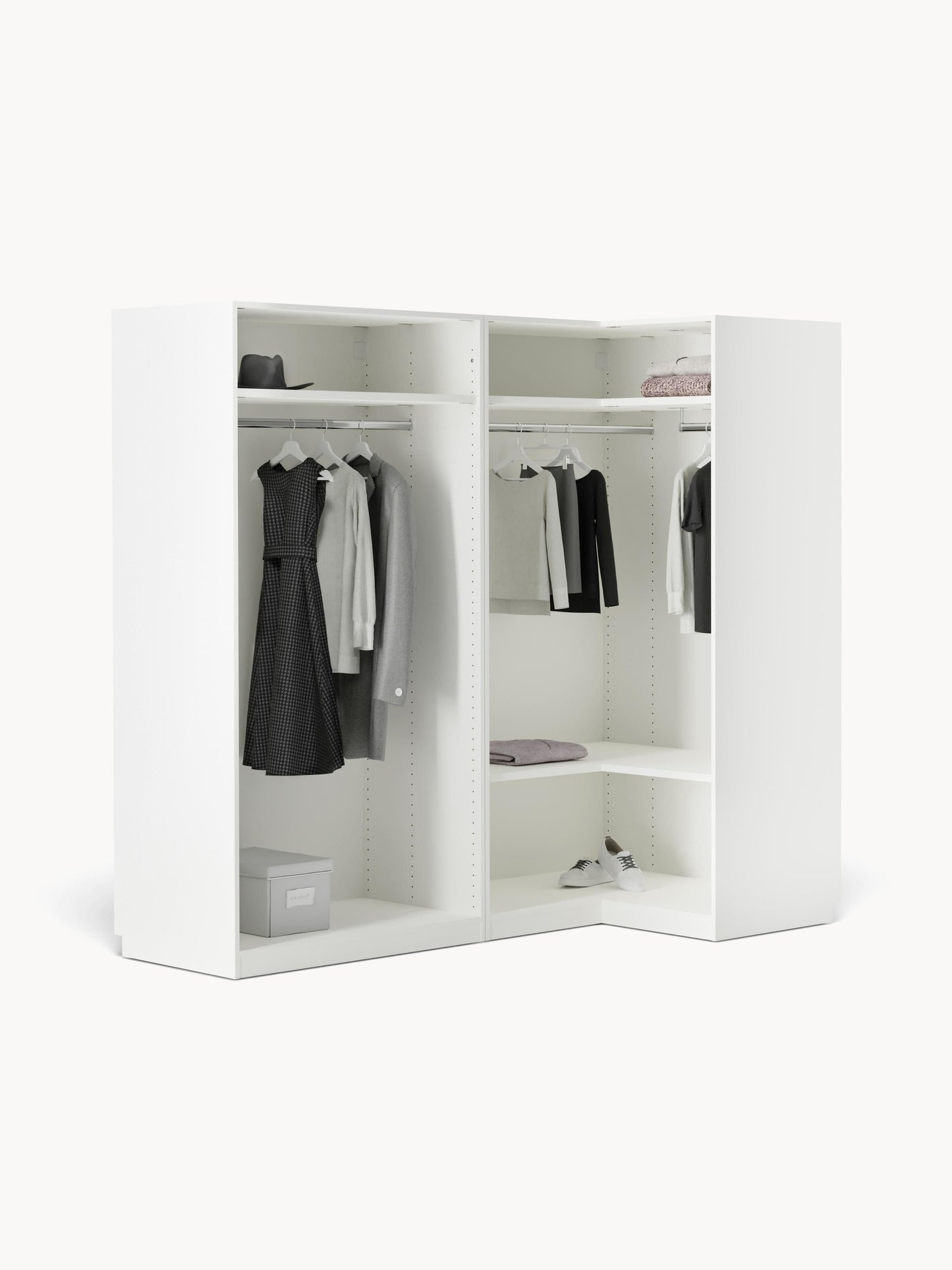 Simoni Modular Corner Wardrobe, 215 cm Wide, in Various Sizes