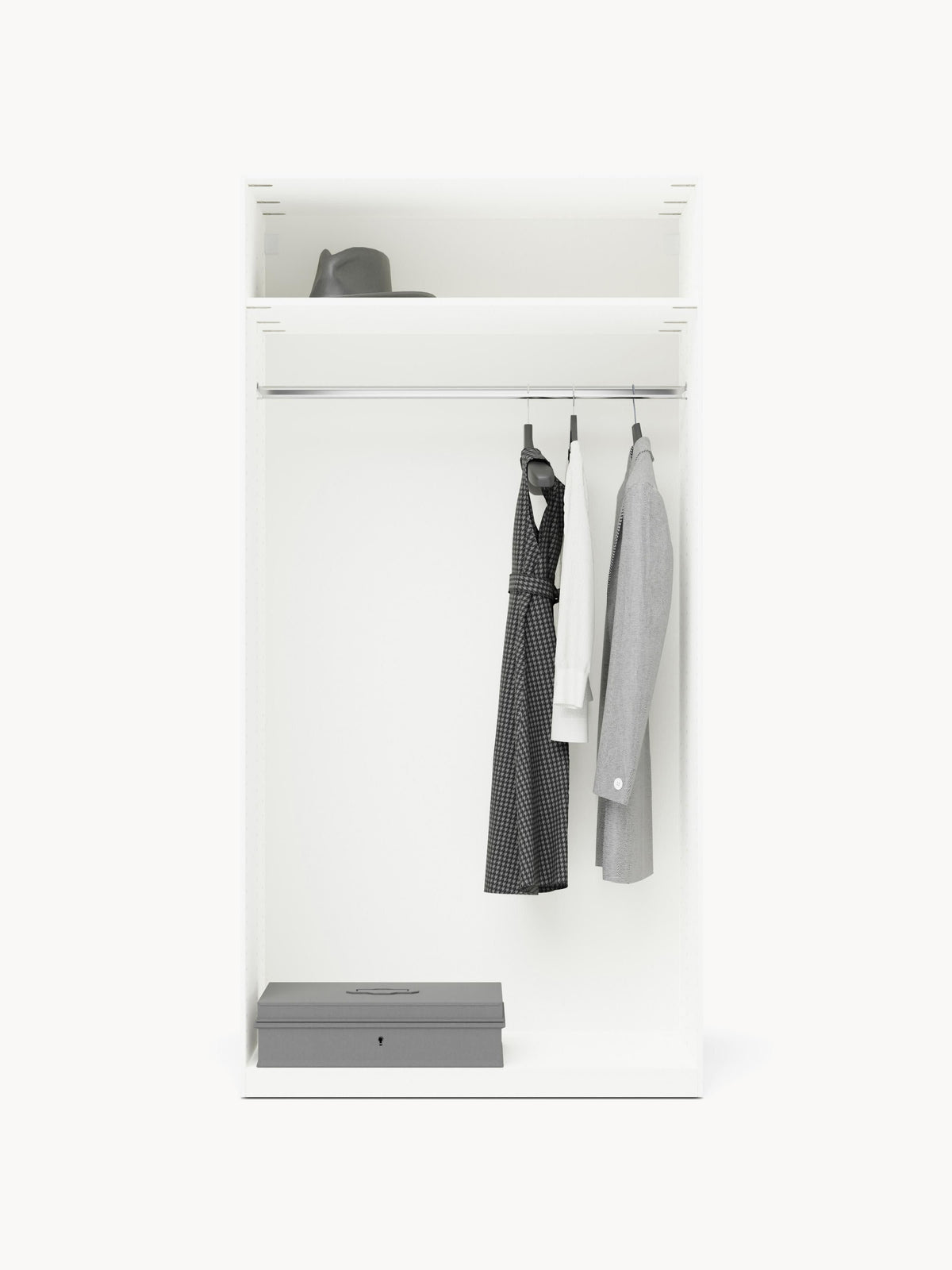 Simoni Modular Hinged-Door Wardrobe, 100 cm Wide, in Various Sizes