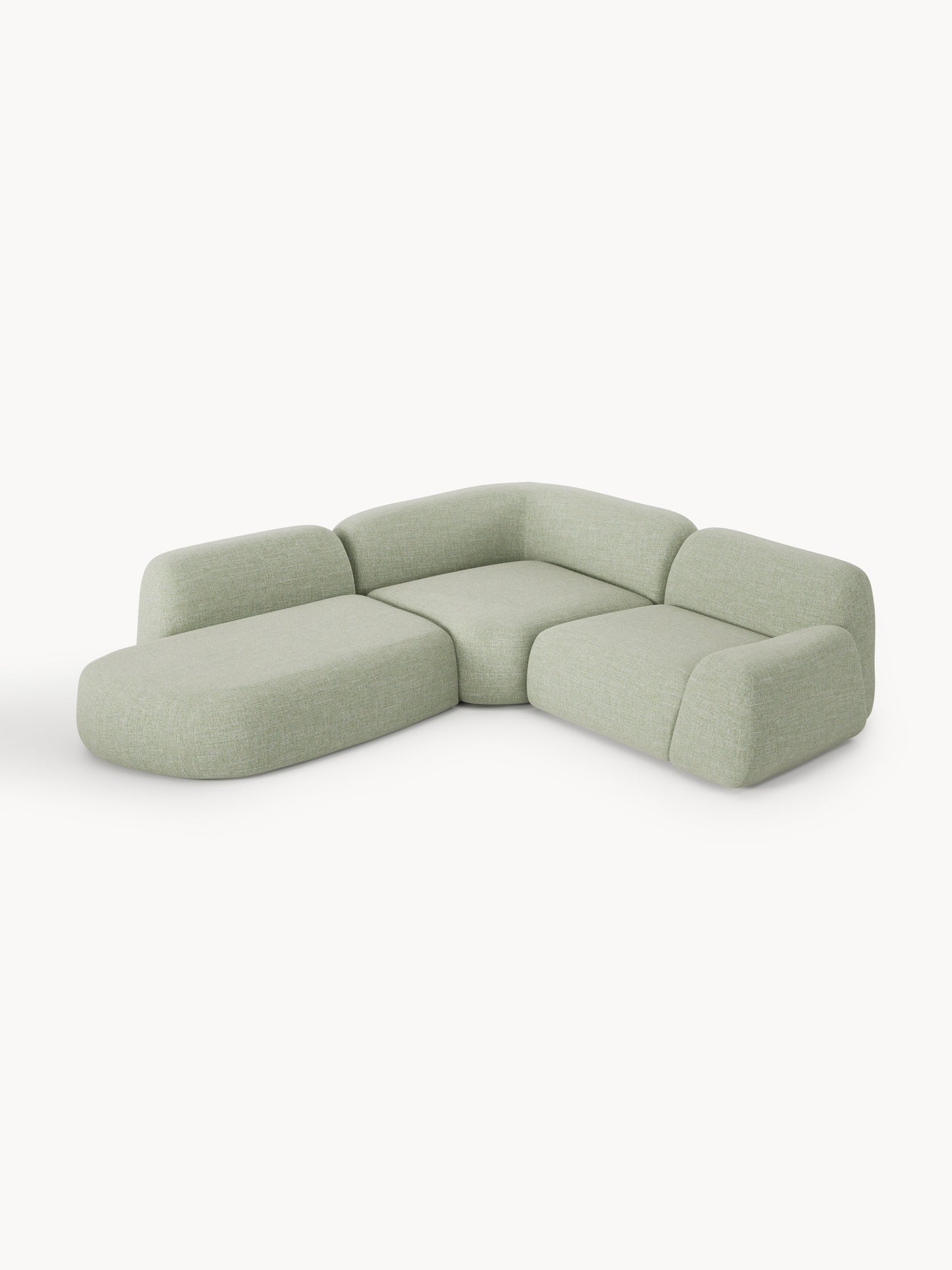 Wolka Bouclé Modular Corner Sofa (4-Seater) with Chaise Longue