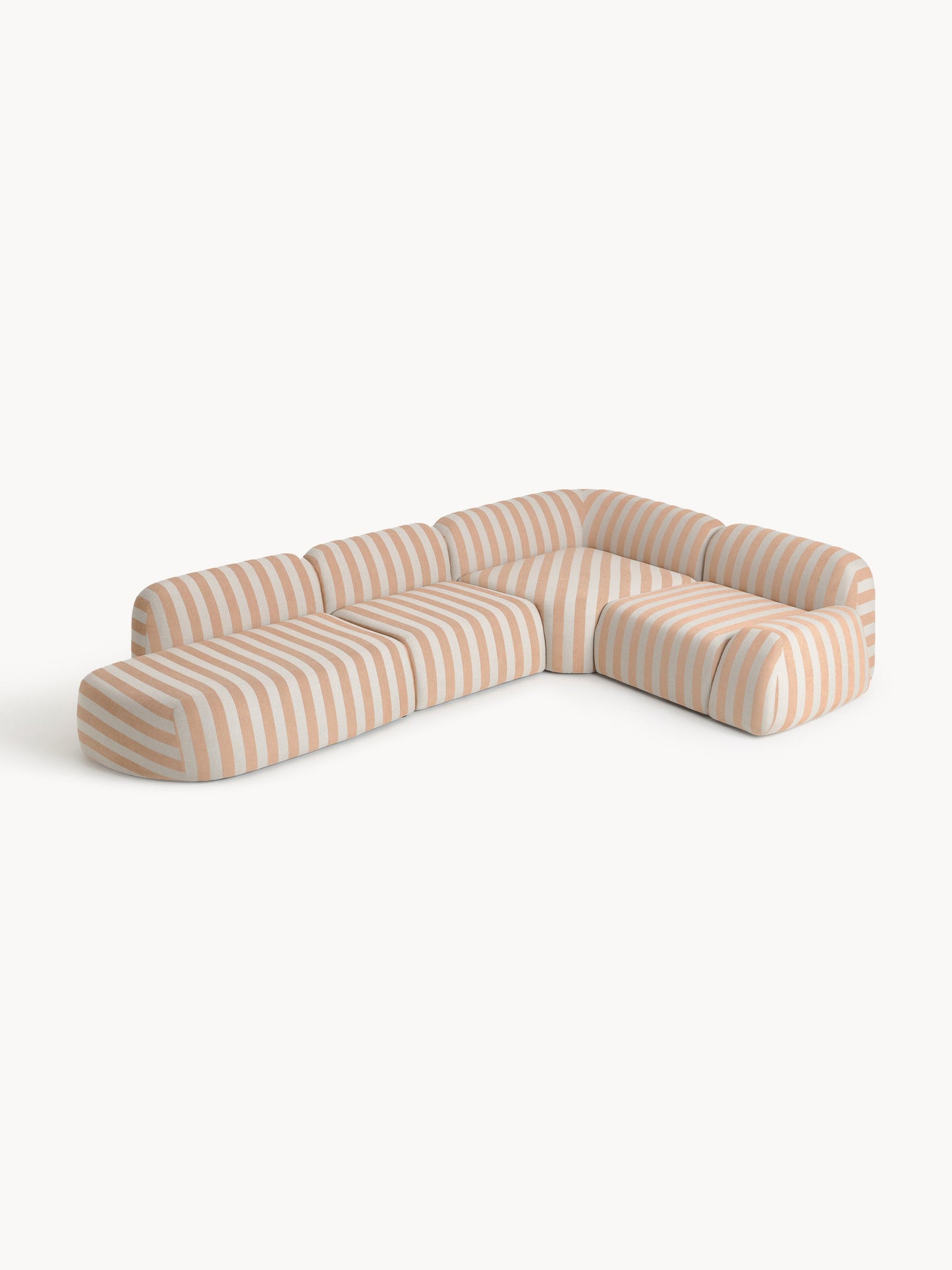 Wolka Striped XL Modular Corner Sofa with Chaise Longue