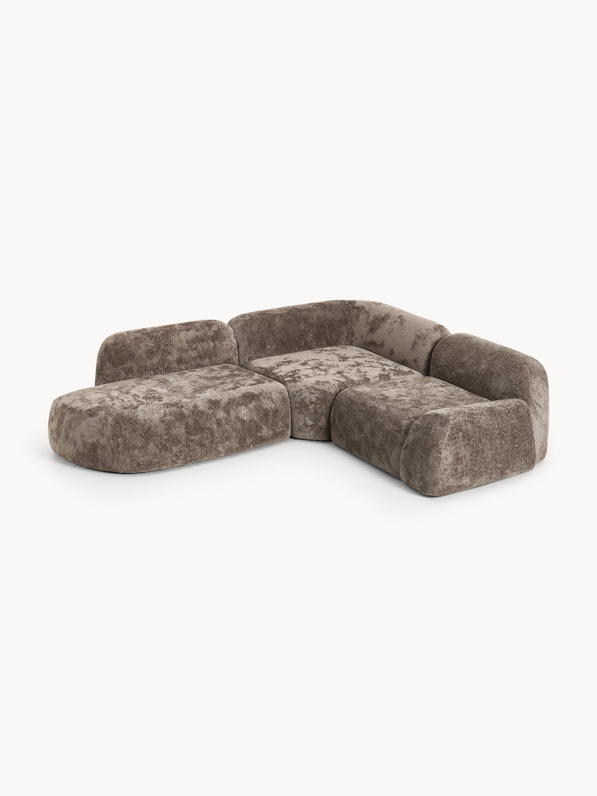 Wolka Teddy Bouclé Modular Corner Sofa (4-Seater) with Chaise Longue