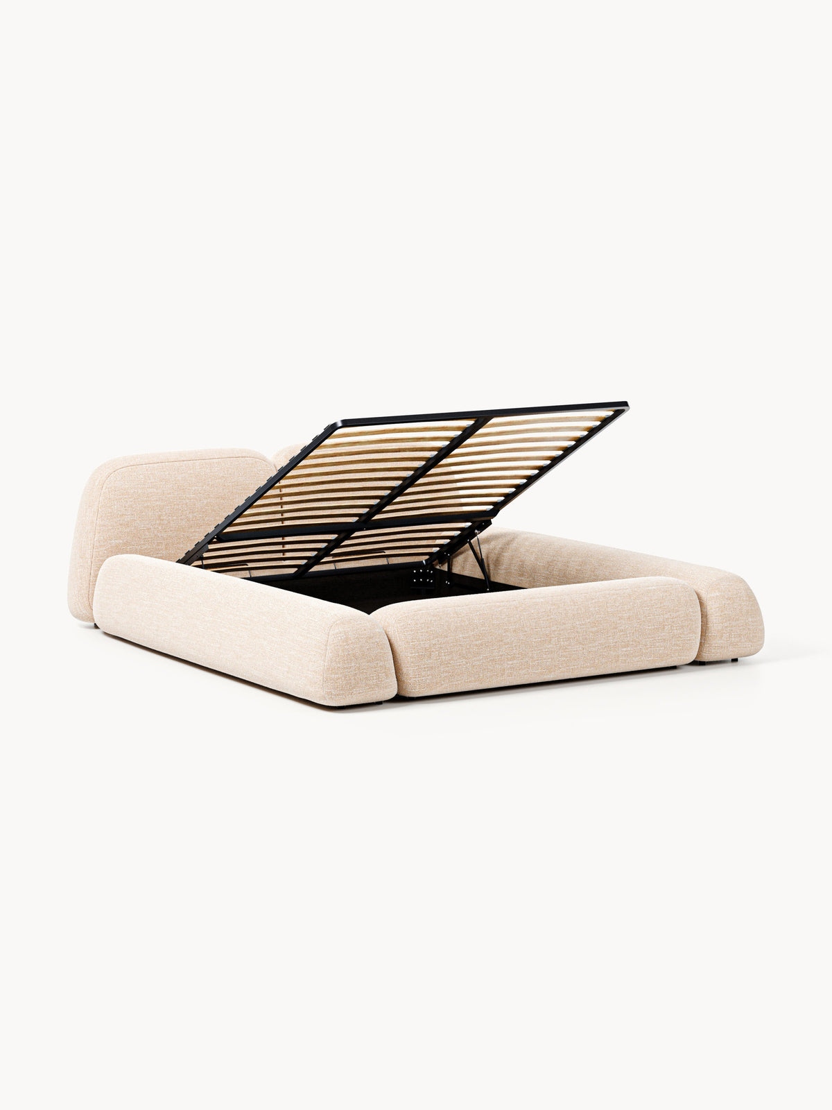 Wolka Upholstered Storage Bed in Bouclé