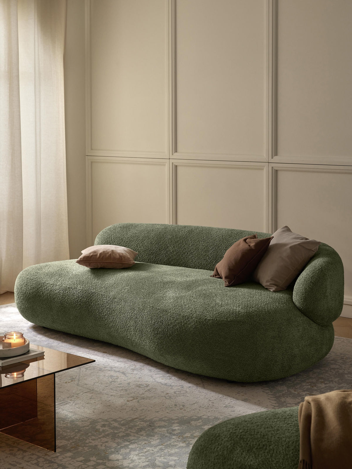 Alva 3-Seater Sofa in Teddy Bouclé