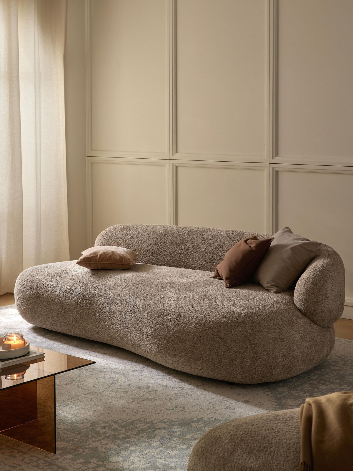 Alva 3-Seater Sofa in Teddy Bouclé