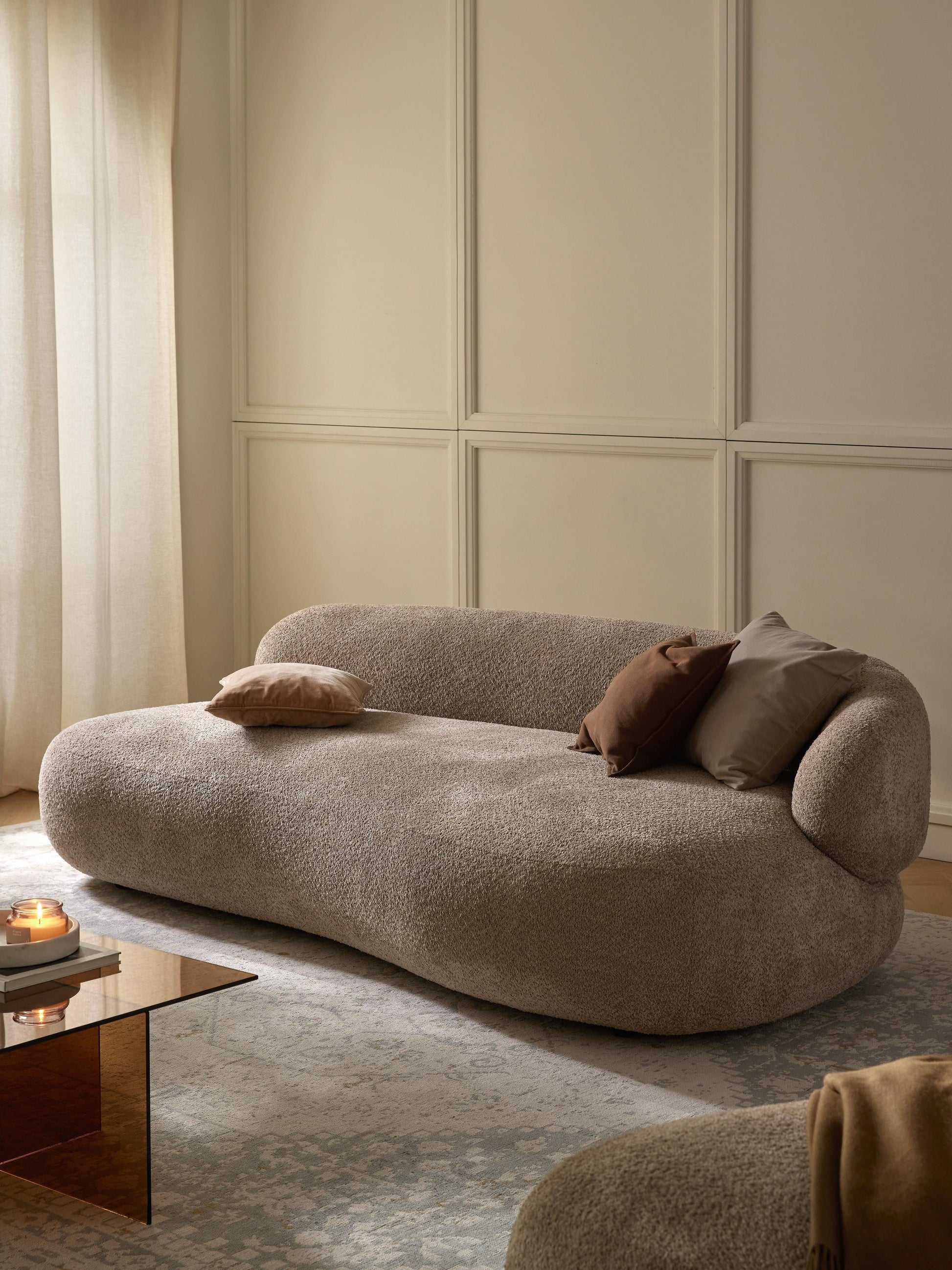 Alva 3-Seater Sofa in Teddy Bouclé