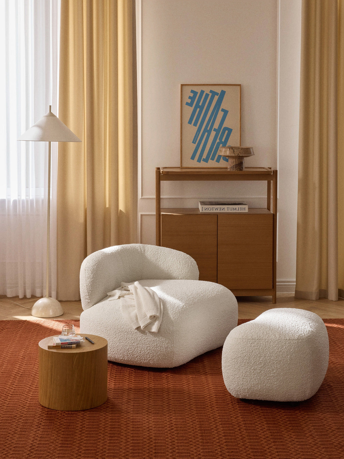 Alva Lounge Chair in Bouclé