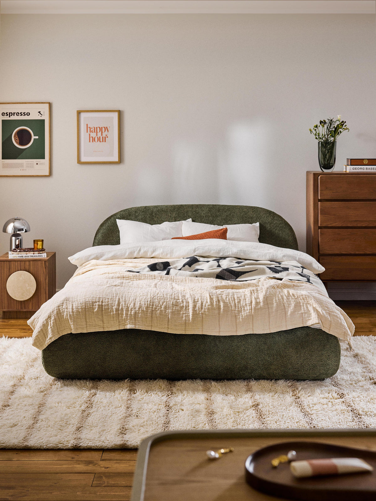 Alva Teddy Bouclé Upholstered Bed