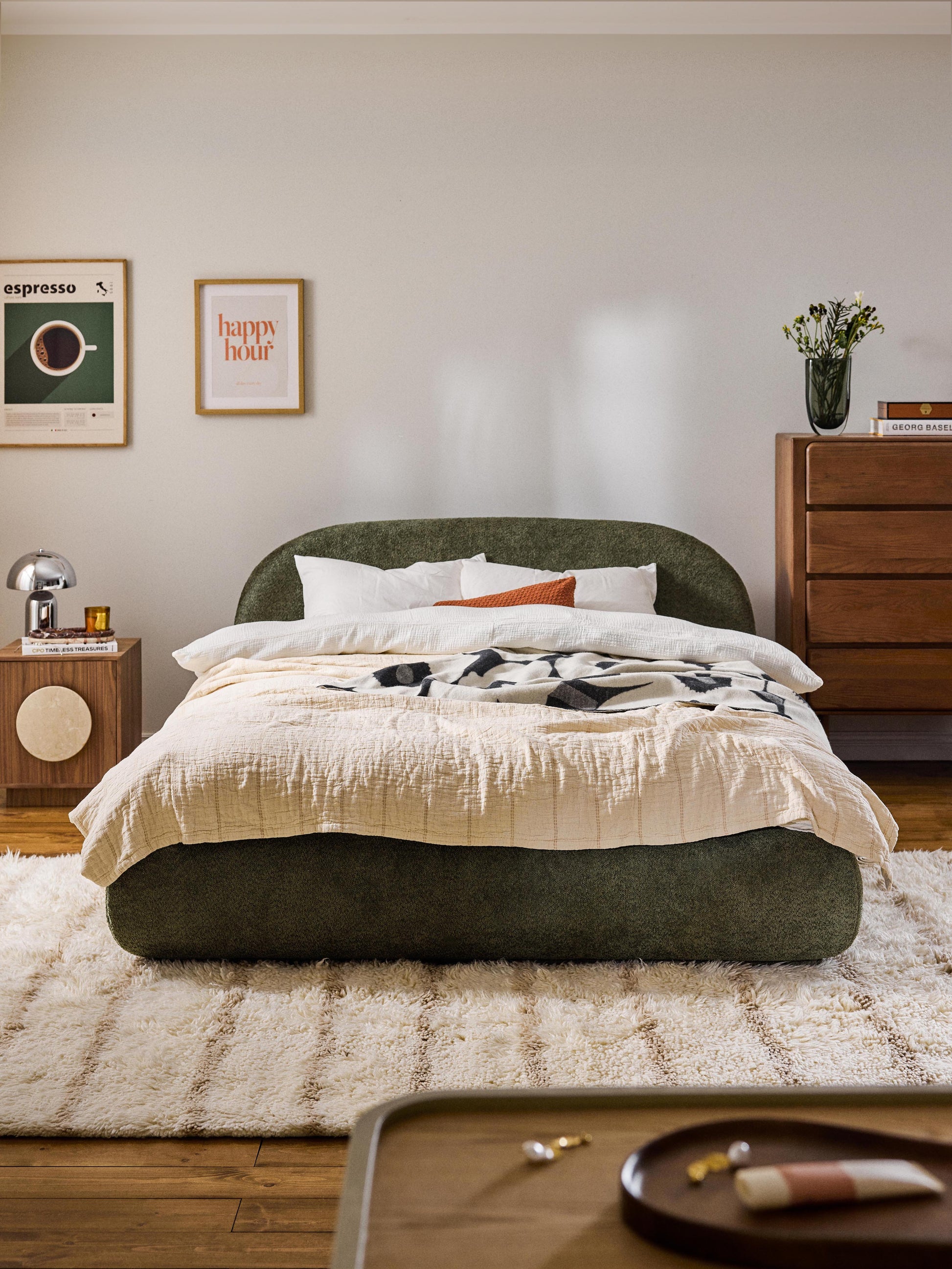 Alva Teddy Bouclé Upholstered Bed