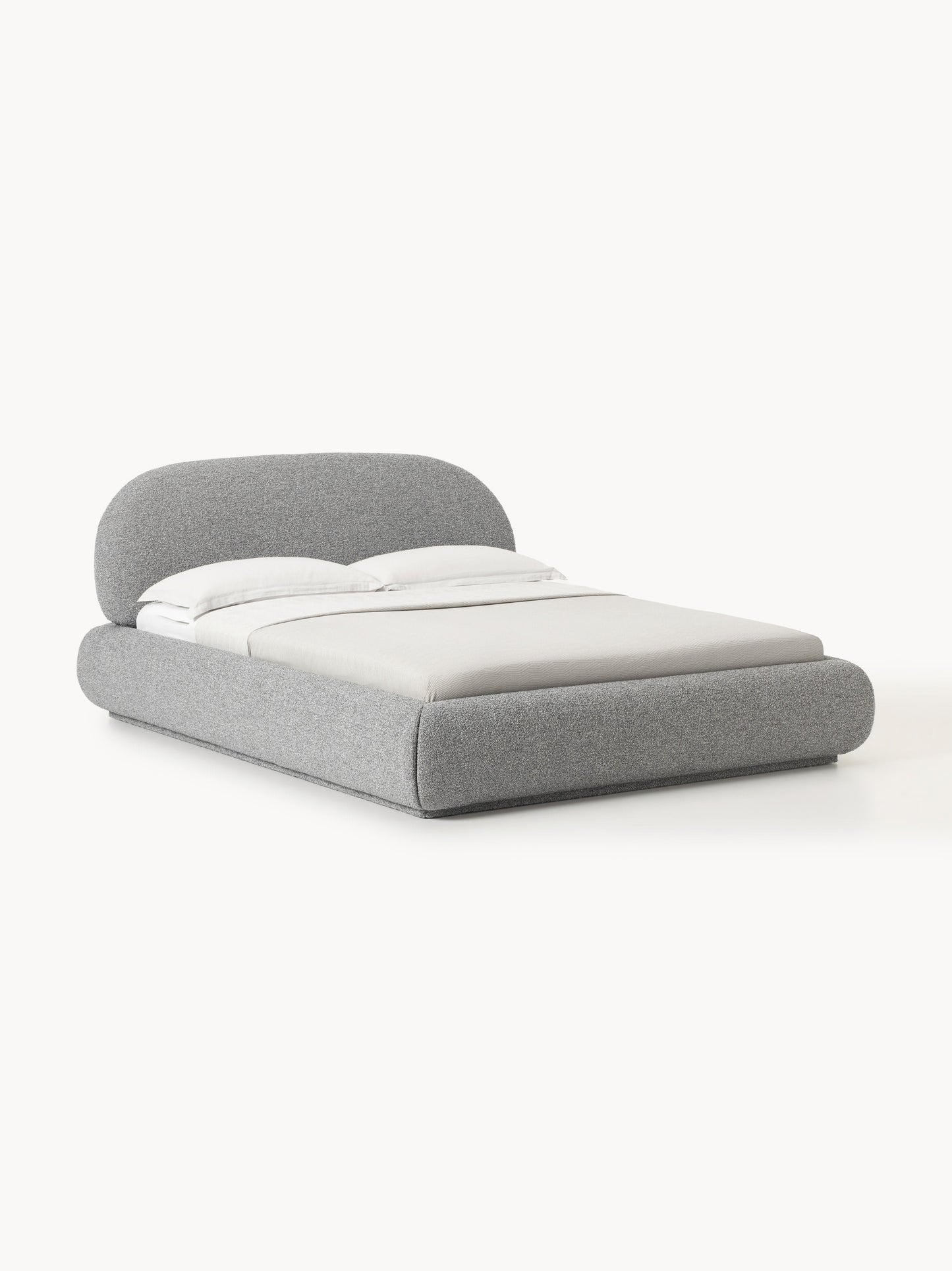 Alva Upholstered Storage Bed in Bouclé