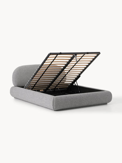 Alva Upholstered Storage Bed in Bouclé
