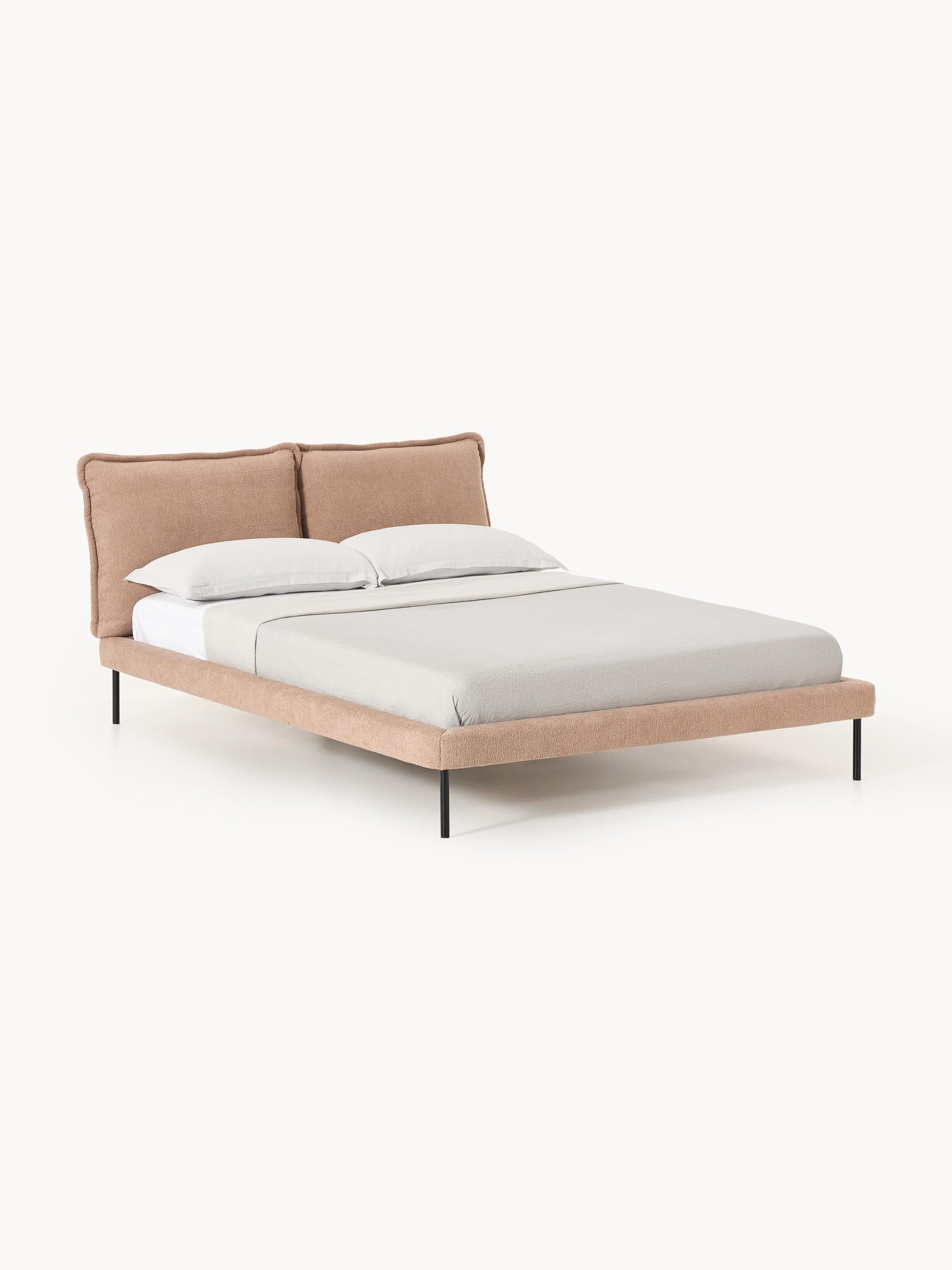 Amelina Upholstered Bed in Teddy Bouclé