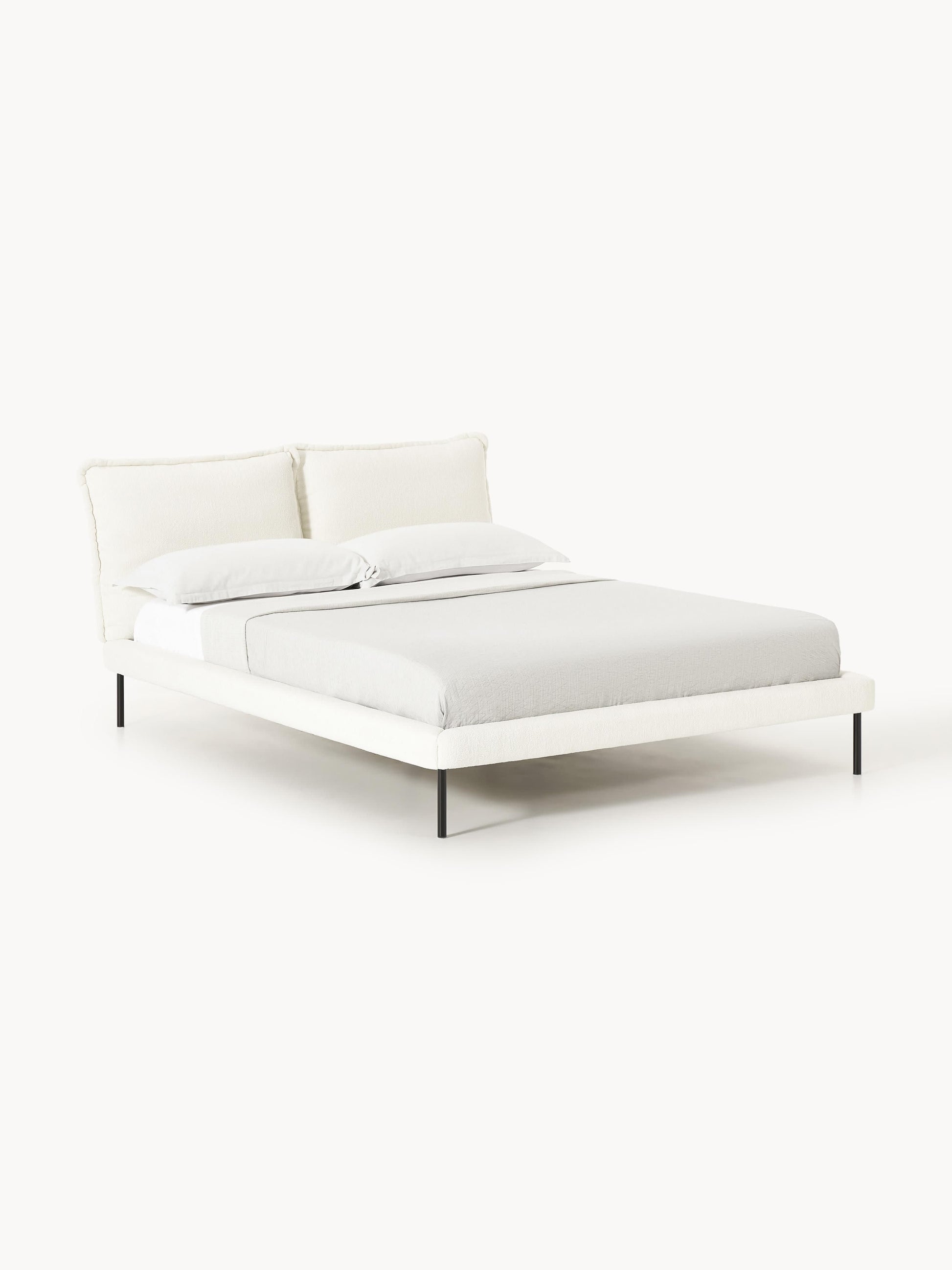 Amelina Upholstered Bed in Teddy Bouclé