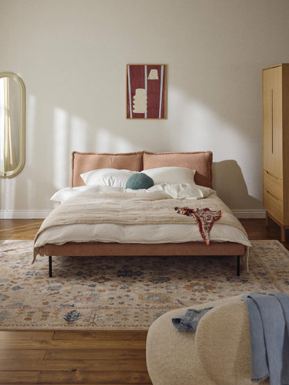 Amelina Upholstered Bed in Teddy Bouclé