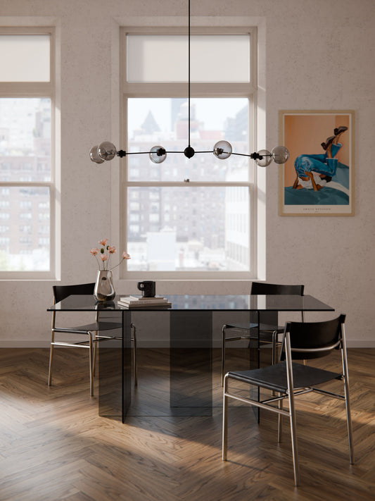 Anouke Dining Table in Glass, 180 x 90 cm