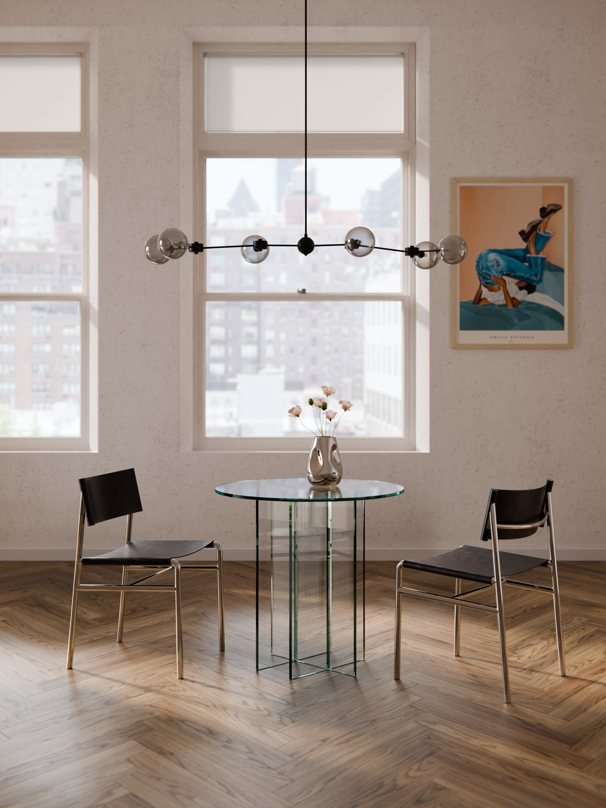 Anouke Round Dining Table in Glass, in Various Sizes