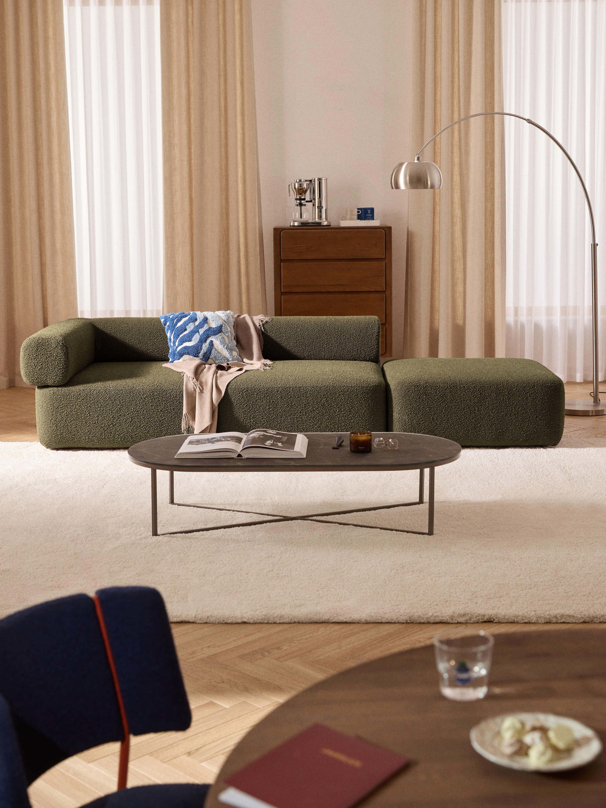 Antone Modular Bouclé Ottoman