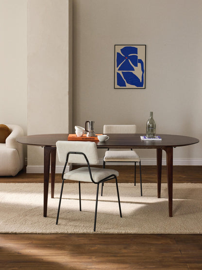 Archen Oval Dining Table in Mango Wood, 200 x 100 cm