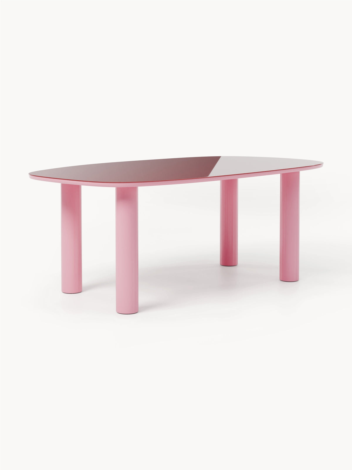 Benir Organic Dining Table with Glass Top, 200 x 110 cm