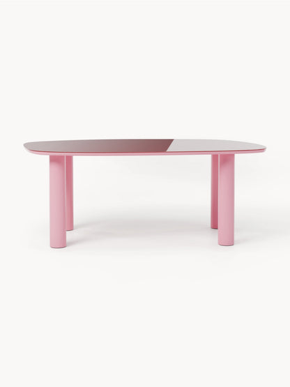 Benir Organic Dining Table with Glass Top, 200 x 110 cm