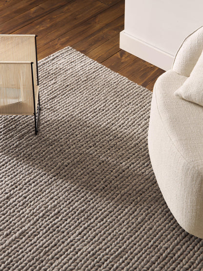 Brunella Handmade Wool Rug with Braided Texture