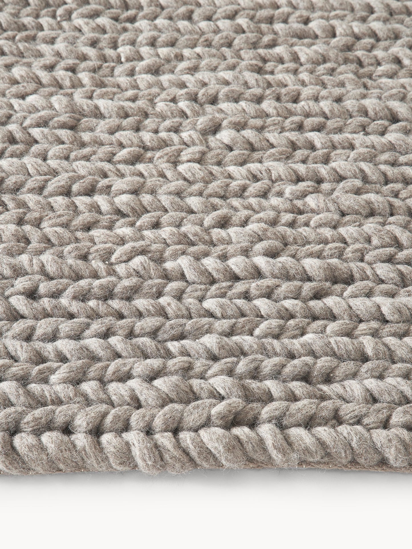 Brunella Handmade Wool Rug with Braided Texture