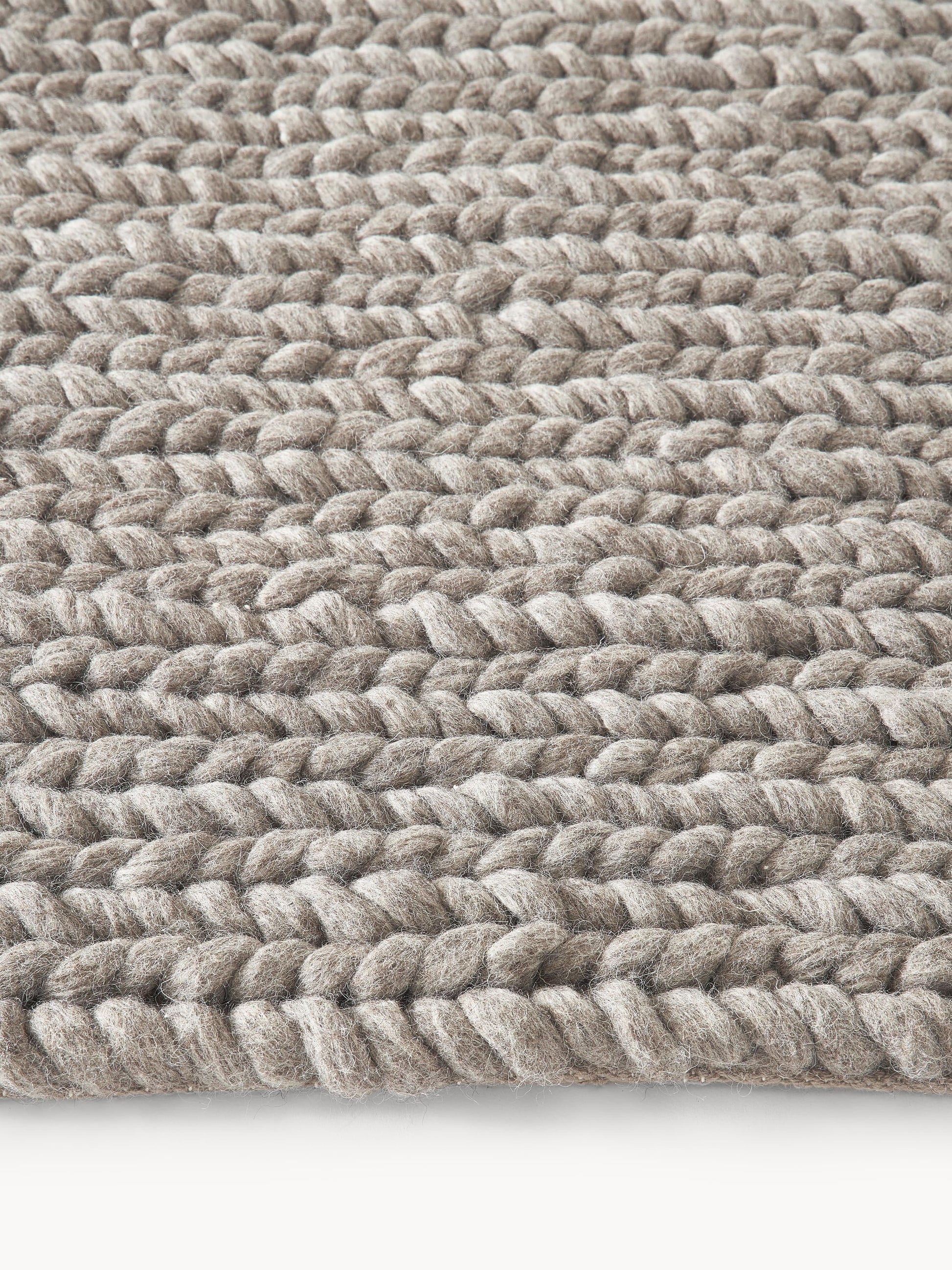 Brunella Handmade Wool Rug with Braided Texture