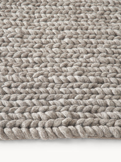 Brunella Handmade Wool Rug with Braided Texture