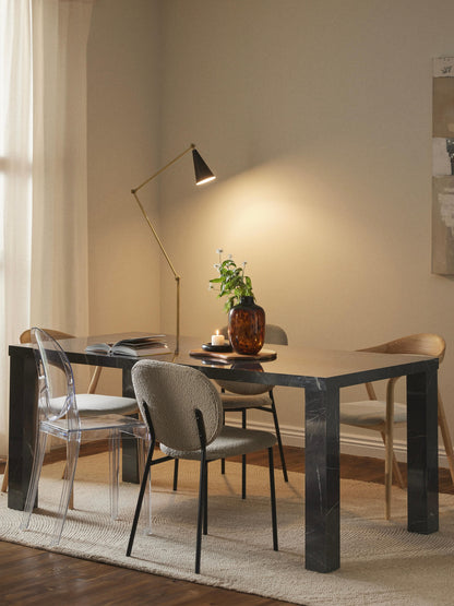 Carlen Dining Table in Marble Look, 180 x 90 cm