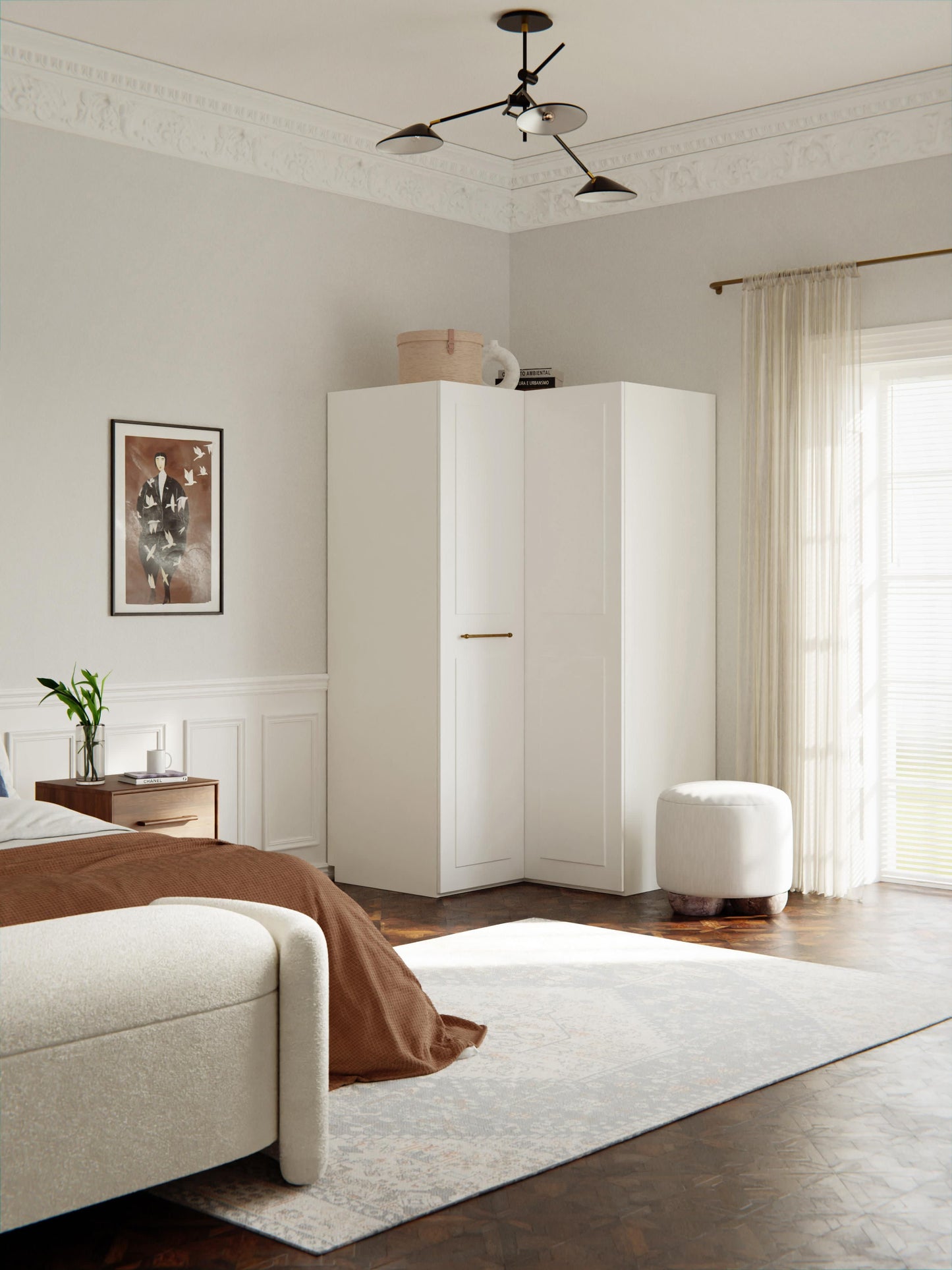 Charlotta Modular Corner Wardrobe, 115 cm Wide