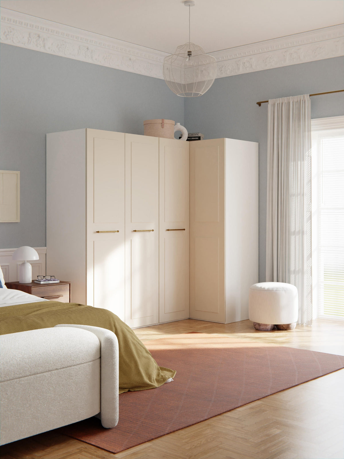 Charlotta Modular Corner Wardrobe, 215 cm Wide, in Various Sizes