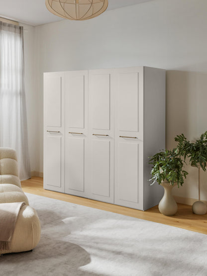 Charlotta Modular Hinged-Door Wardrobe, 200 cm Wide, in Various Sizes