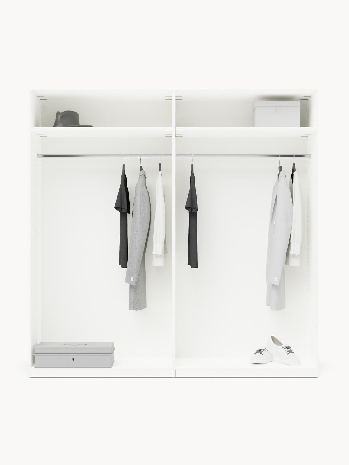 Charlotta Modular Hinged-Door Wardrobe, 200 cm Wide, in Various Sizes