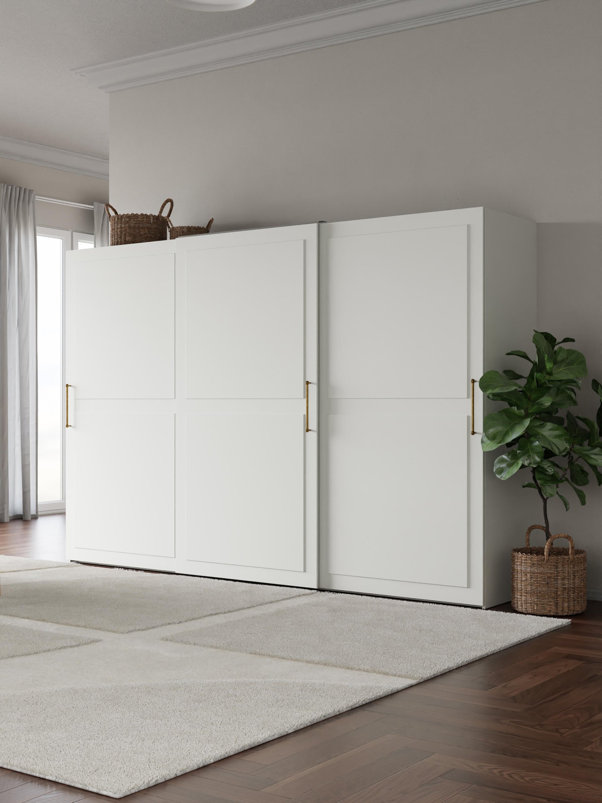 Charlotta Modular Sliding-Door Wardrobe, 300 cm Wide, in Various Sizes