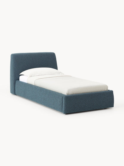 Clovis Bouclé Single Bed with Storage