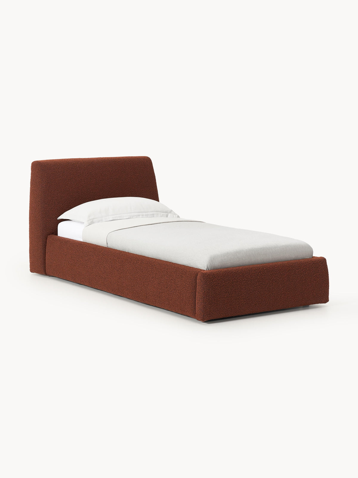 Clovis Bouclé Single Bed with Storage
